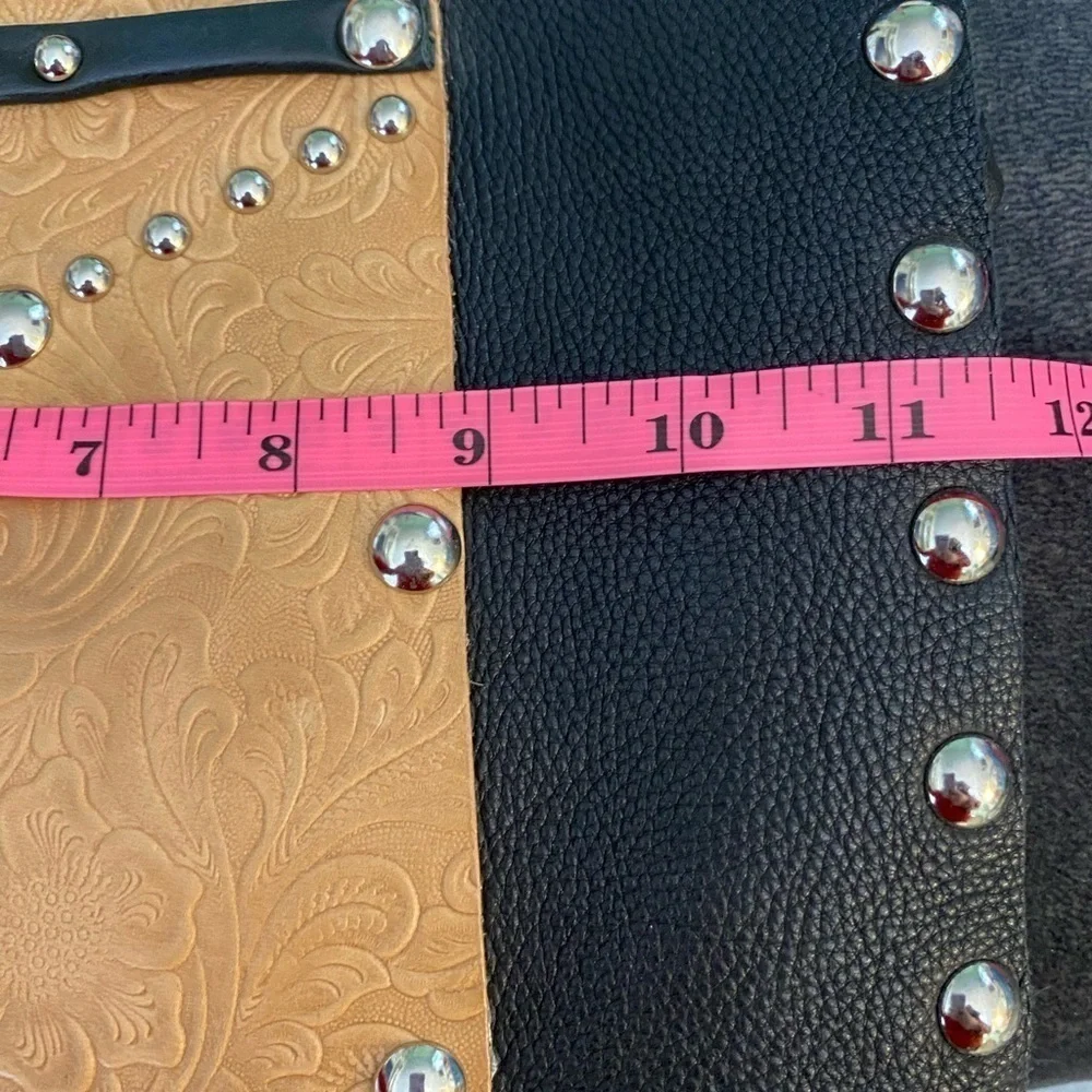 Huaracha Studios purse leather crossbody slim outer pocket studded